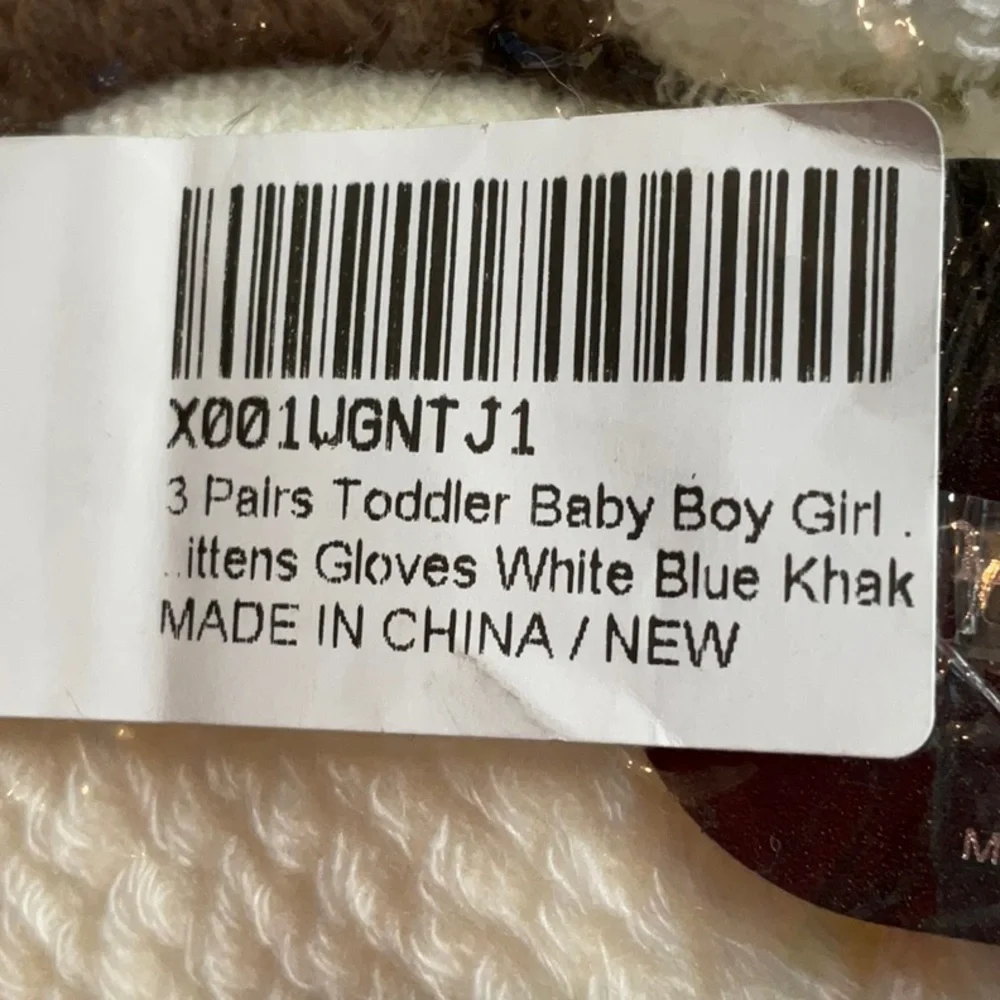 3 PAIRS Toddler Baby Gloves